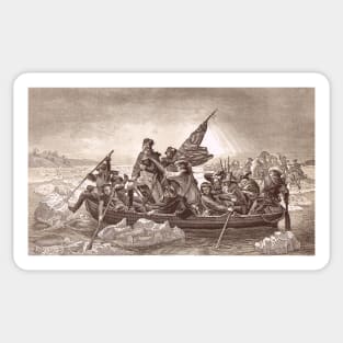 Washington Crossing Delaware Christmas Night  Dec 25 1766 Sticker